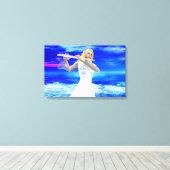 Girl Playing Flute Leinwanddruck (Insitu (Holzboden))