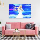 Girl Playing Flute Leinwanddruck (Insitu (Wohnzimmer))