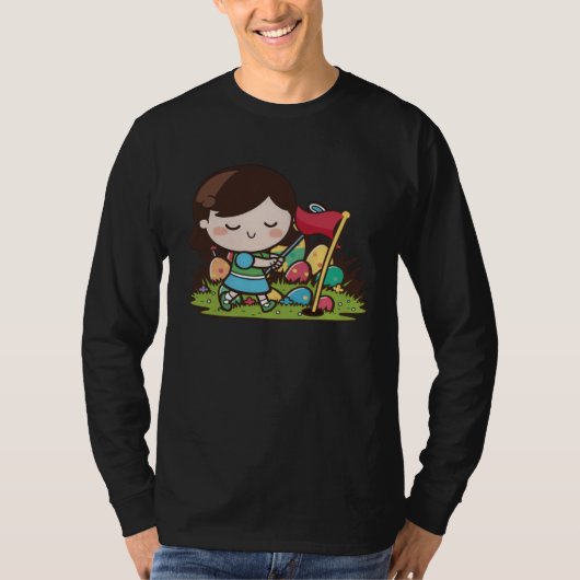 Girl Playing Golf Golf Easter T-Shirt (Vorderseite)