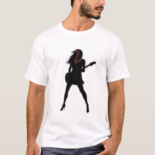 Girl Playing Guitar T - Shirt Rock'n'Roll Party