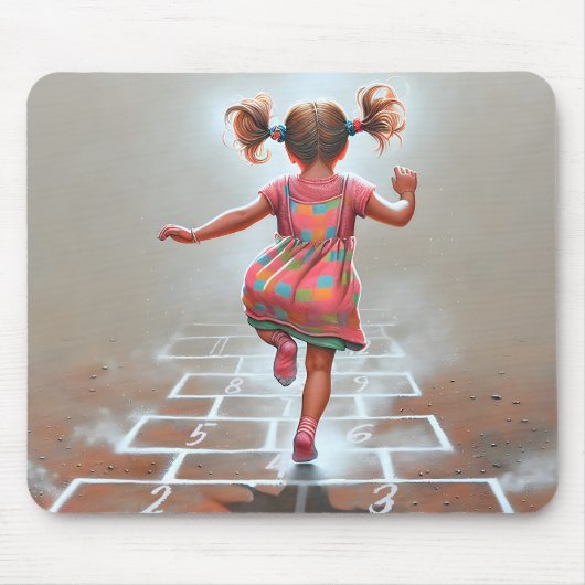 Girl Playing Hopscotch Mousepad (Vorne)