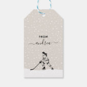 Girl Playing Ice Hockey Team Spieler Mädchenname Geschenkanhänger (Rückseite)