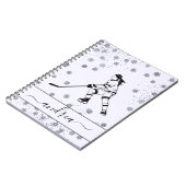 Girl Playing Ice Hockey Team Spieler Mädchenname   Notizblock (Linke Seite)