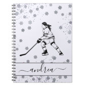 Girl Playing Ice Hockey Team Spieler Mädchenname   Notizblock (Vorderseite)