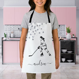 Girl Playing Ice Hockey Team Spieler Mädchenname Schürze