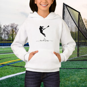 Girl Playing Lacrosse Player & Individuelle Name E Hoodie