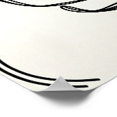 Girl Playing - Piano - Line Art Poster (Ecke)