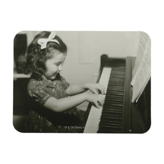 Girl Playing Piano Magnet (Horizontal)