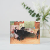 Girl Playing Piano Postkarte (Stehend Vorderseite)