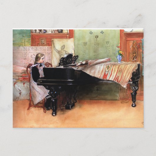 Girl Playing Piano Postkarte (Vorderseite)