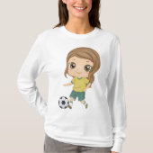 Girl Playing Soccer Adorable Kids Sports T-Shirt (Vorderseite)