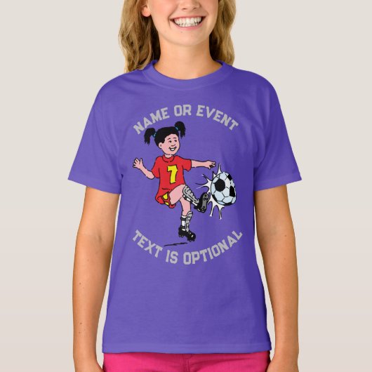 Girl Playing Soccer T-Shirt (Vorderseite)
