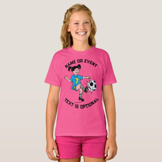 Girl Playing Soccer T-Shirt (Vorne ganz)