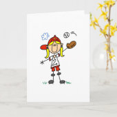 Girl Playing Softball Card Karte (Gelbe Blume)