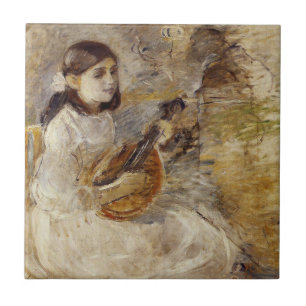 Girl Playing the Mandolin (von Berthe Morisot) Fliese