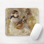 Girl Playing the Mandolin (von Berthe Morisot) Mousepad (Mit Mouse)