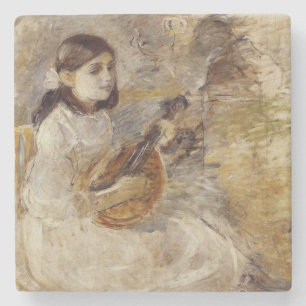 Girl Playing the Mandolin (von Berthe Morisot) Steinuntersetzer