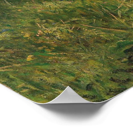 Girl Playing with Chicks (Hen und Huhn) Poster (Ecke)