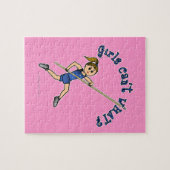 Girl Pole Vaulting - Blau (Licht) Puzzle (Horizontal)