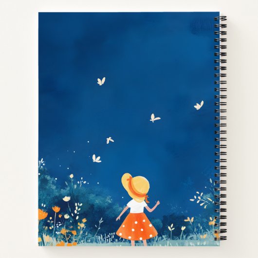 Girl Ponders the Future in a Beautiful Field Notizblock (Rückseite)