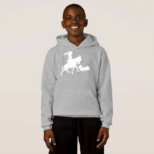 Girl Pony Horse Puppy Dog Silhouette Hoodie (Vorne ganz)