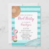 Girl Pool Geburtstagsparty Einladung (Vorderseite)