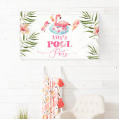 Girl Pool Geburtstagsparty Flamingo Empfang Banner (Insitu)