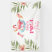 Girl Pool Geburtstagsparty Flamingo Empfang Banner (Vertikal)