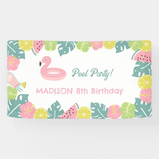 Girl Pool Party Banner (Horizontal)