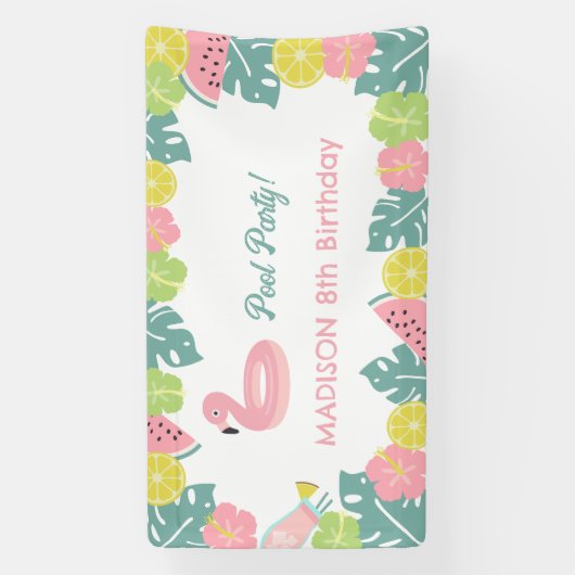 Girl Pool Party Banner (Vertikal)