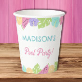 Girl Pool Party Banner Pappbecher