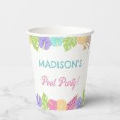 Girl Pool Party Banner Pappbecher (Rückseite)