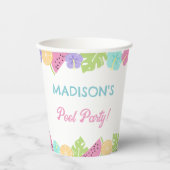 Girl Pool Party Banner Pappbecher (Vorderseite)