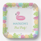 Girl Pool Party Pappteller (Vorderseite)