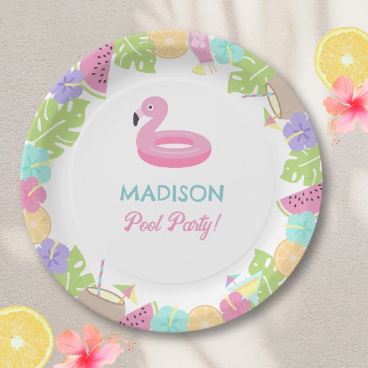 Girl Pool Party Pappteller