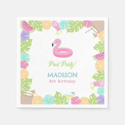 Girl Pool Party Serviette (Vorderseite)