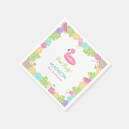 Girl Pool Party Serviette (Ecke)