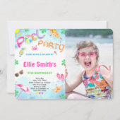 Girl Pool zum Geburtstag Foto Einladung (Vorderseite)