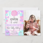 Girl-Pop über Bubble-Foto Einladung (Vorderseite)