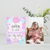 Girl-Pop über Bubble-Foto Einladung (Stehend Vorderseite)