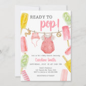 Girl Popsicle Baby Dusche Einladung (Vorderseite)