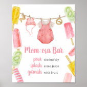 Girl Popsicle Baby Dusche Mama Osa Bar Poster (Vorne)