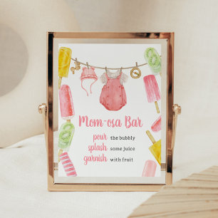 Girl Popsicle Baby Dusche Mama Osa Bar Poster