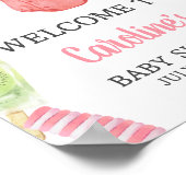 Girl Popsicle Baby Dusche Willkommen Poster (Ecke)