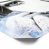 Girl-Portrait Hübsche Augen Wasserfarbene Malkunst Fotodruck (Ecke)