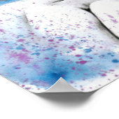 Girl-Portrait Hübsche Augen Wasserfarbene Malkunst Poster (Ecke)