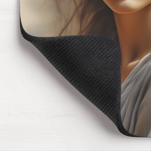 Girl Portrait ist eine Bleistiftskizze einer Frau. Mousepad (Ecke)