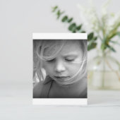 Girl Portrait Schwarz-Weiß-Gesicht Postkarte (Stehend Vorderseite)