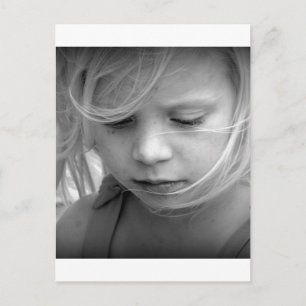 Girl Portrait Schwarz-Weiß-Gesicht Postkarte