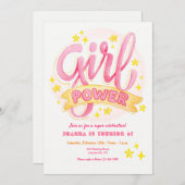Girl Power Birthday Party Einladung (Vorne/Hinten)